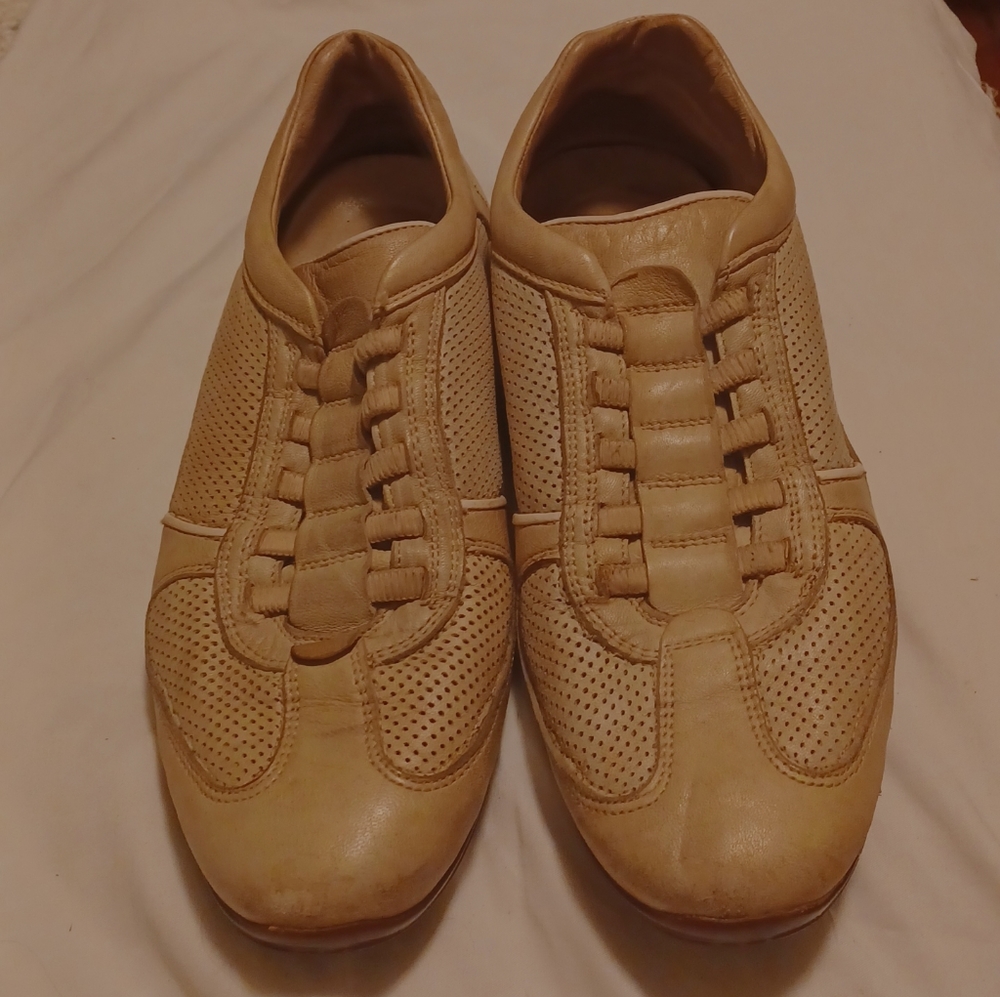 Men's Italian Luxury Leather Sneakers by Designer Bacco Bucci sz.9